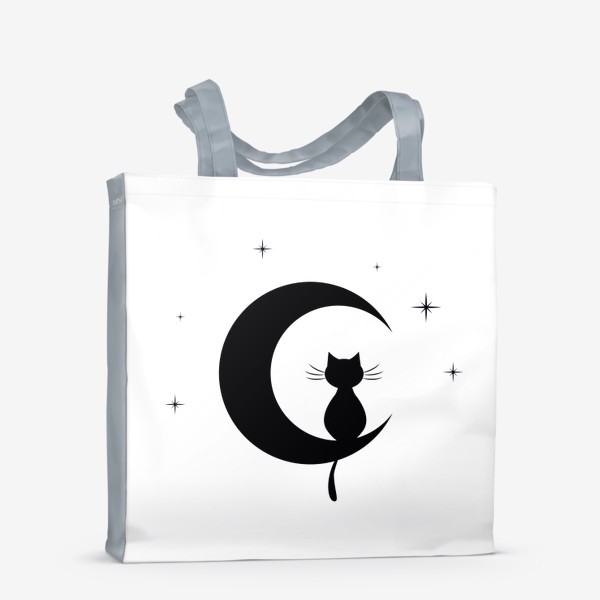Сумка-шоппер «Черный кот на луне»