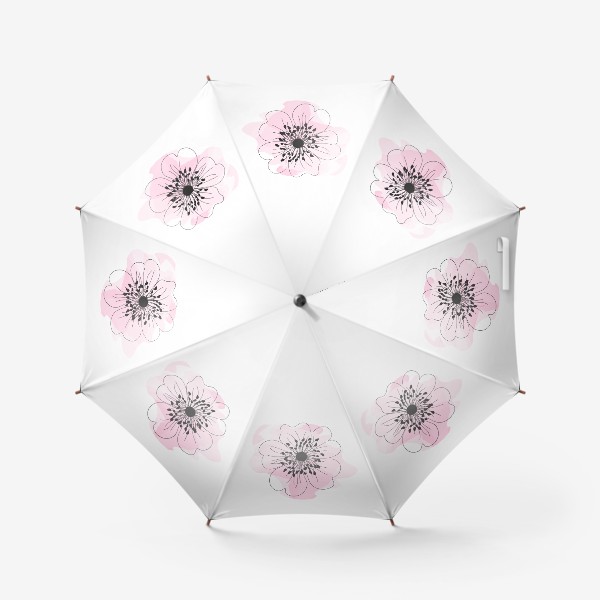 Зонт «Цветок  шиповника на акварельном фоне.»