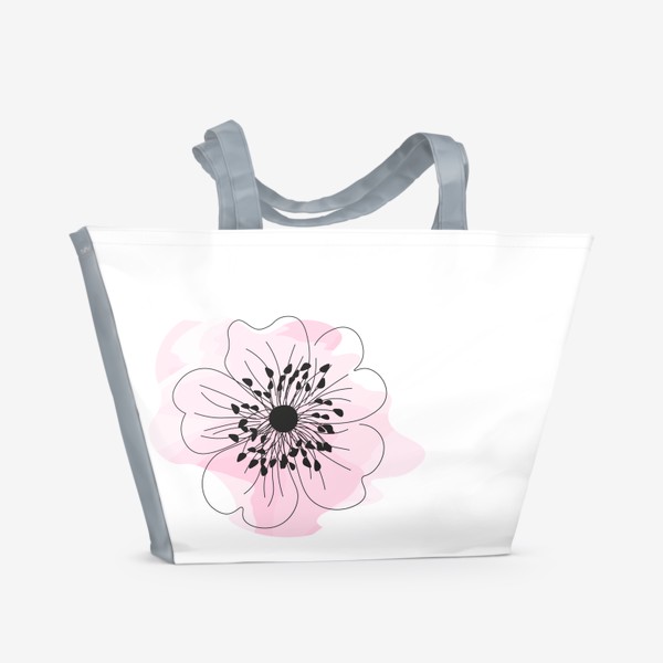Пляжная сумка «Цветок  шиповника на акварельном фоне.»