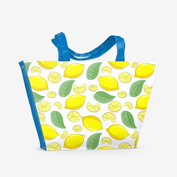 Пляжная сумка «Лимон.Бесшовный паттерн с лимонами.»