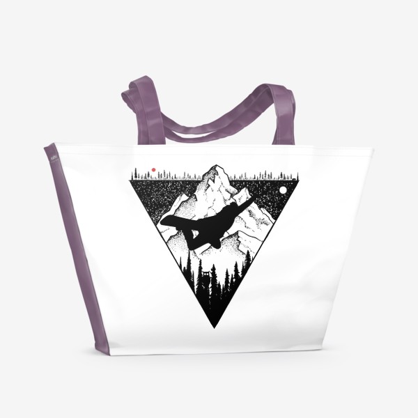 Пляжная сумка «Сноуборд и Снег»