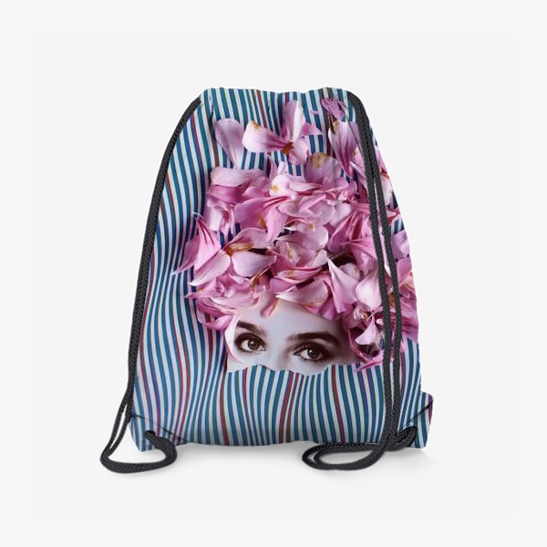 Рюкзак «Коллаж - Розовые лепестки. Цветы, ретро, современное искусство»