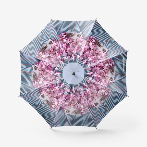 Зонт «Коллаж - Розовые лепестки. Цветы, ретро, современное искусство»