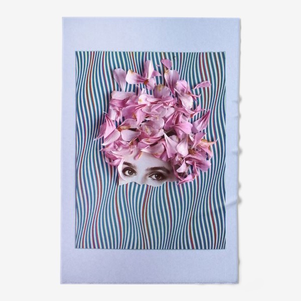 Полотенце «Коллаж - Розовые лепестки. Цветы, ретро, современное искусство»