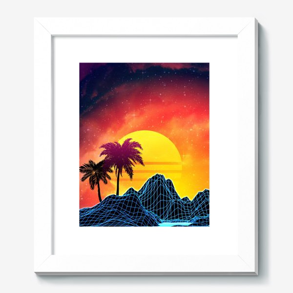 Картина «Синтвейв пляж и пальмы»