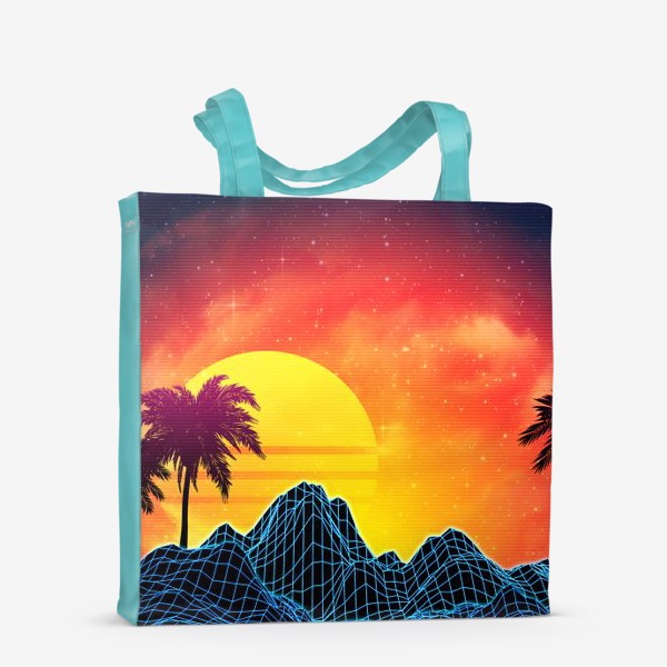 Сумка-шоппер «Синтвейв пляж и пальмы»