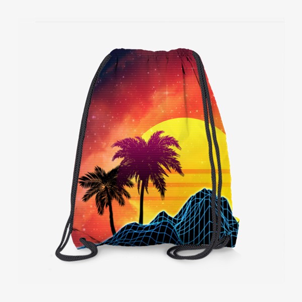 Рюкзак «Синтвейв пляж и пальмы»