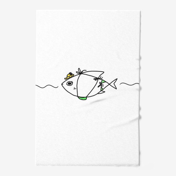 Полотенце «Рыбка в купальнике. Плывет на море»