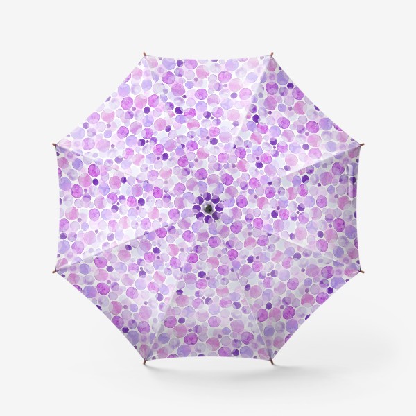 Зонт «Акварельные круги в пурпурной гамме, паттерн.»