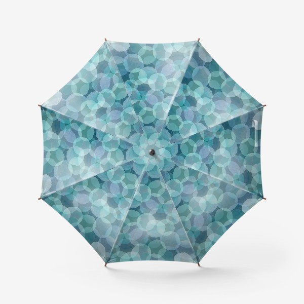 Зонт «Акварельные круги в сине-голубой гамме.»