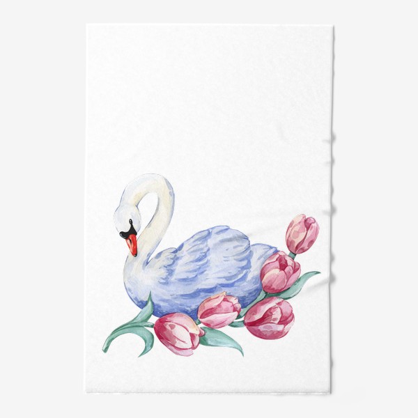 Полотенце «Лебедь  и тюльпаны»