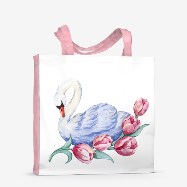 Сумка-шоппер «Лебедь  и тюльпаны»
