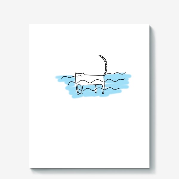 Холст «Морской котик. Котик в море. Летнее»