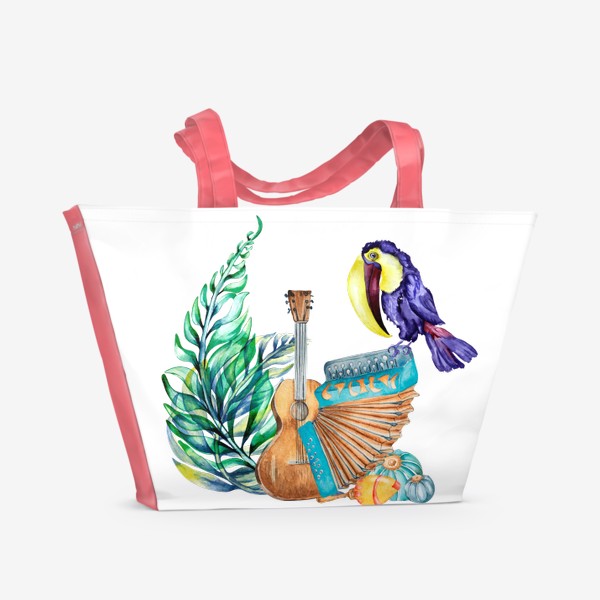 Пляжная сумка «Лето. Туканы. Бразилия.»