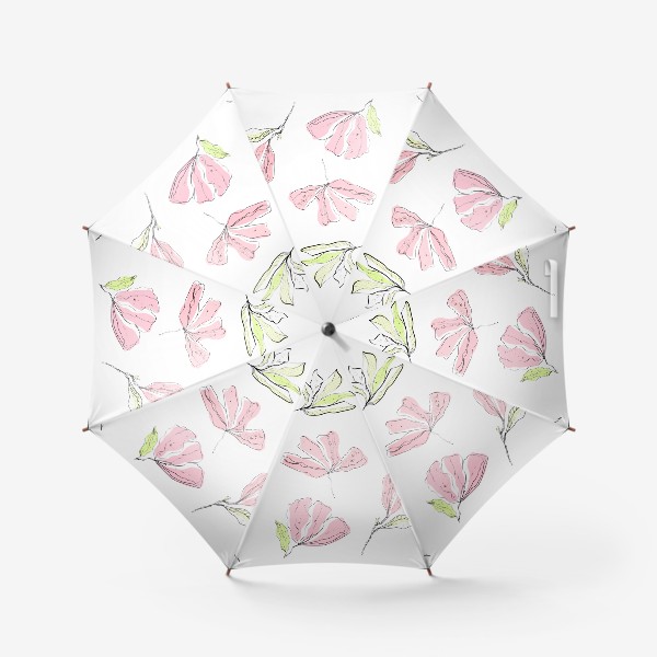 Зонт «Розовые цветы, магнолии»