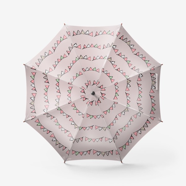 Зонт «Гирлянды из флажков на розовом»