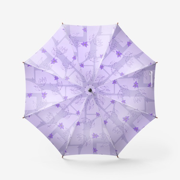 Зонт «Фиолетовые цветы на сером фоне»