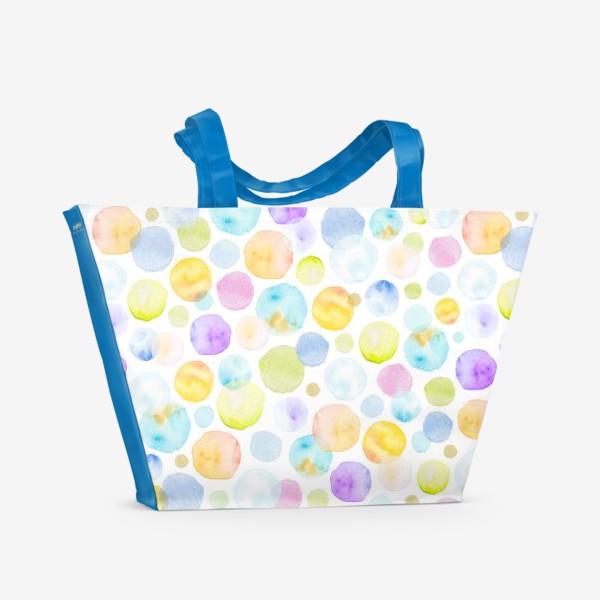 Пляжная сумка «Цветные акварельные круги.»