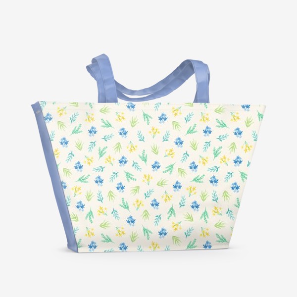 Пляжная сумка «Цветы и листья»