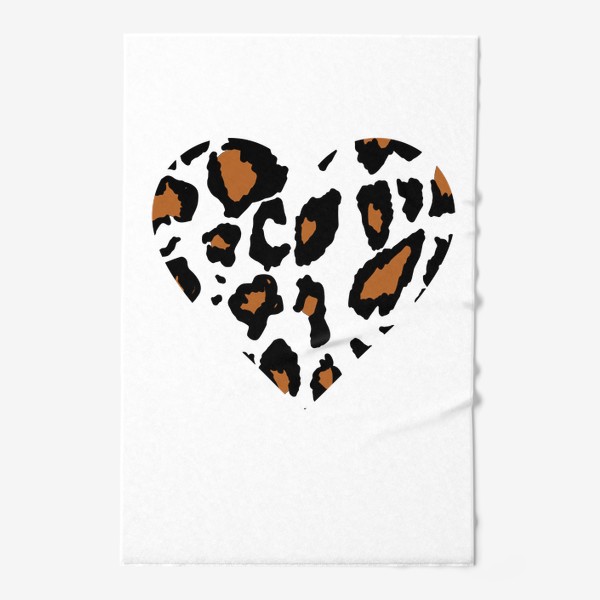 Полотенце «форма сердце с леопардовой шкуры текстурой, heart shape with leopard skin texture»