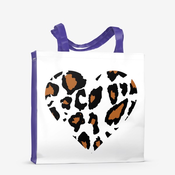 Сумка-шоппер «форма сердце с леопардовой шкуры текстурой, heart shape with leopard skin texture»