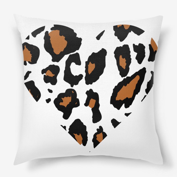 Подушка «форма сердце с леопардовой шкуры текстурой, heart shape with leopard skin texture»