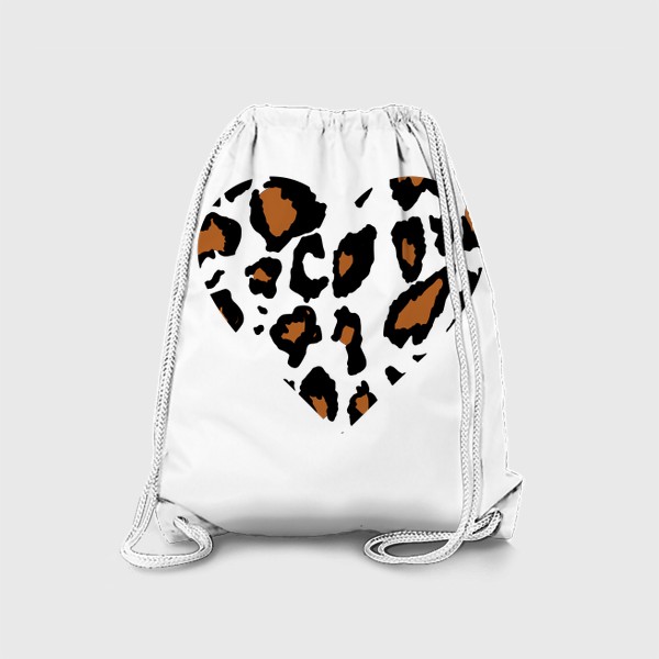 Рюкзак «форма сердце с леопардовой шкуры текстурой, heart shape with leopard skin texture»