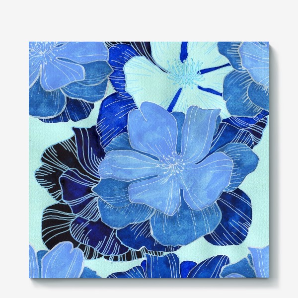 Холст «Голубые цветы»