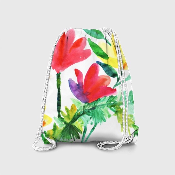 Рюкзак «Цветы, летний день. акварель»