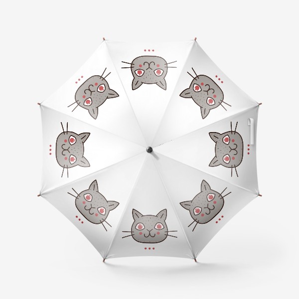 Зонт «Милый серый кот с огнём в глазах»