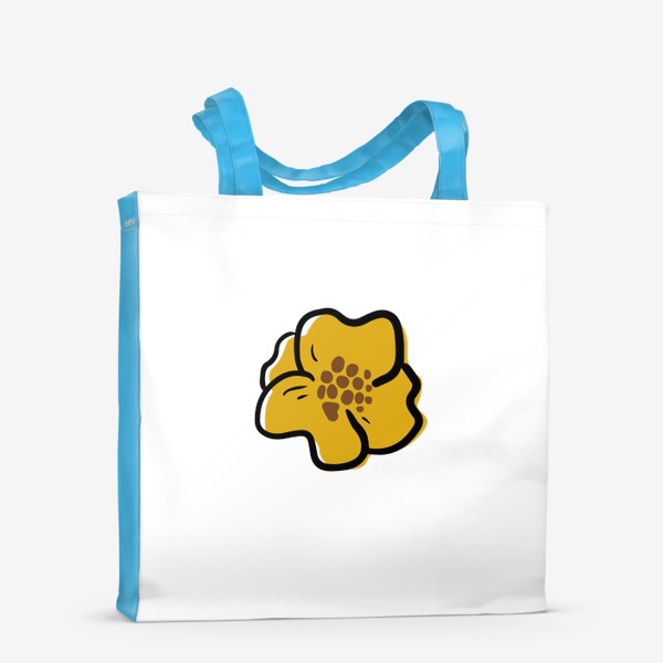 Сумка-шоппер «Жёлтый контурный цветок»