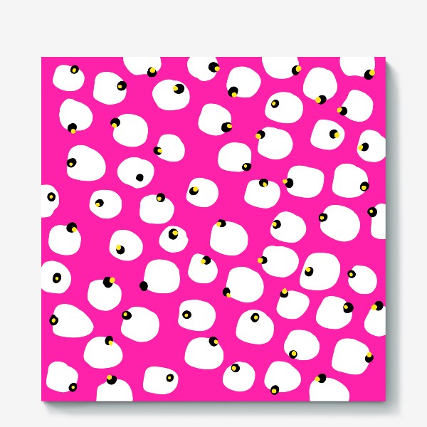 Холст «Узор белые пятна на розовом фоне абстракция »