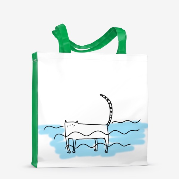 Сумка-шоппер «Морской котик. Котик в море. Летнее»