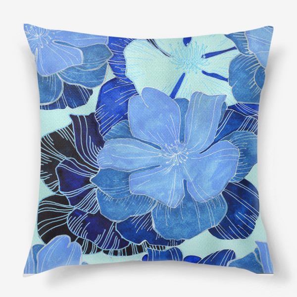 Подушка «Голубые цветы»