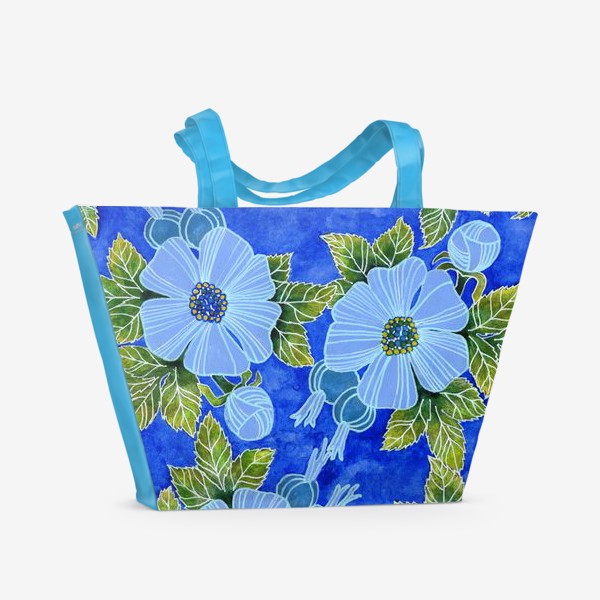 Пляжная сумка «Голубой шиповник»