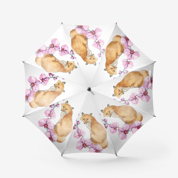Зонт «Лиса и орхидея»