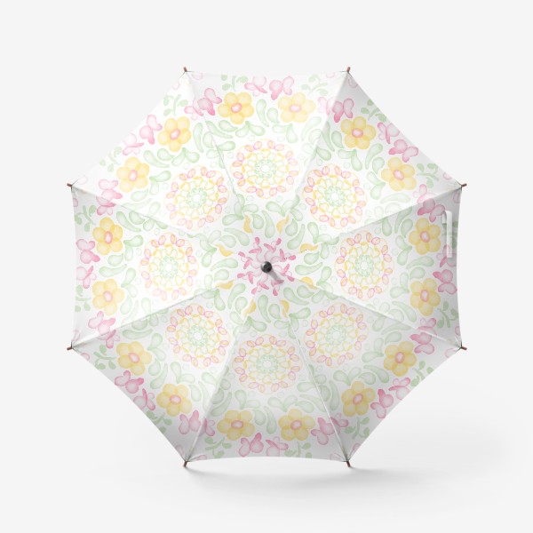 Зонт «Паттерн «Цветы и бабочки»»