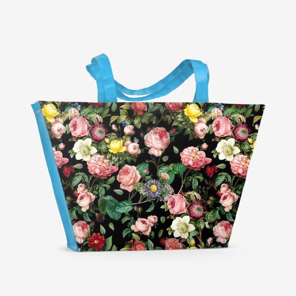 Пляжная сумка «Узор из разноцветных цветов»