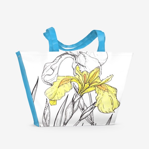 Пляжная сумка «Желтые ирисы»