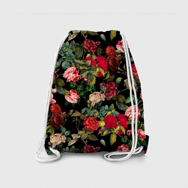 Рюкзак «Паттерн из красных и розовых роз»