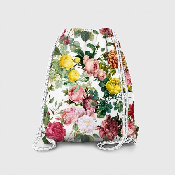 Рюкзак «Паттерн цветочная фантазия на белом»
