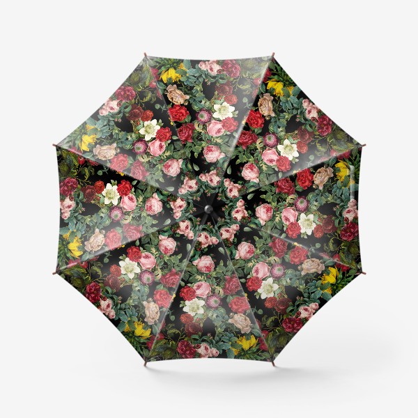 Зонт «Узор из цветов и бабочек»