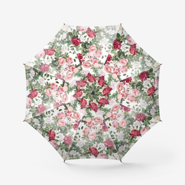 Зонт «Нежные розы на белом»