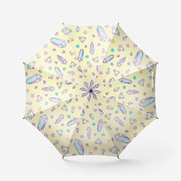 Зонт «Паттерн Кристаллы на желтом»