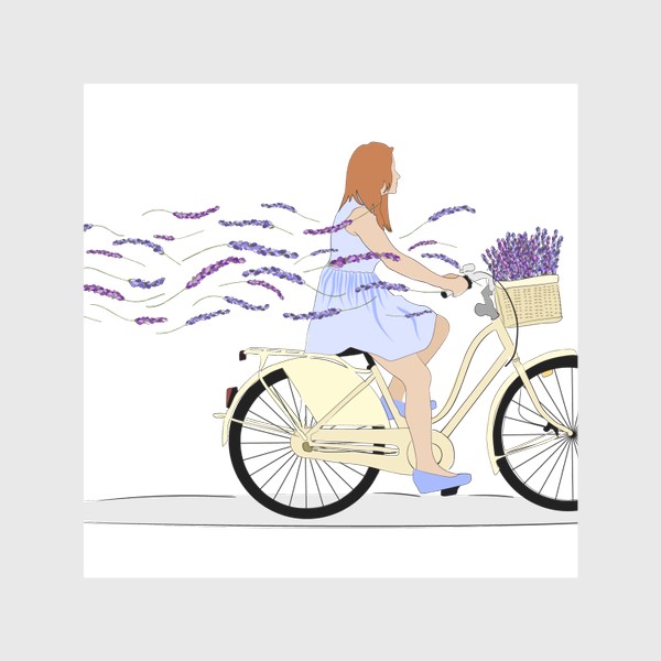 Скатерть «Лавандовая девушка на велосипеде»