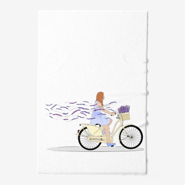 Полотенце «Лавандовая девушка на велосипеде»