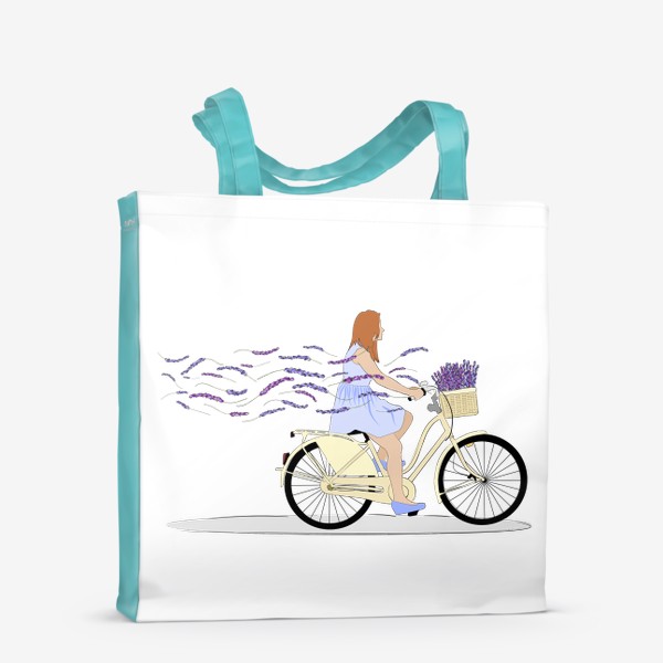 Сумка-шоппер «Лавандовая девушка на велосипеде»