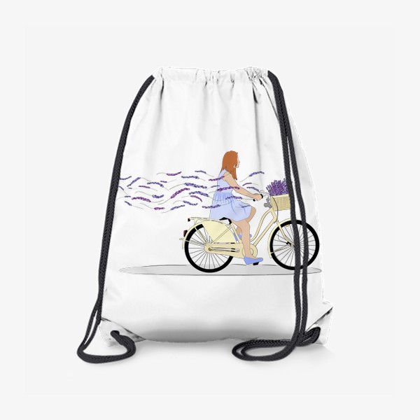 Рюкзак «Лавандовая девушка на велосипеде»