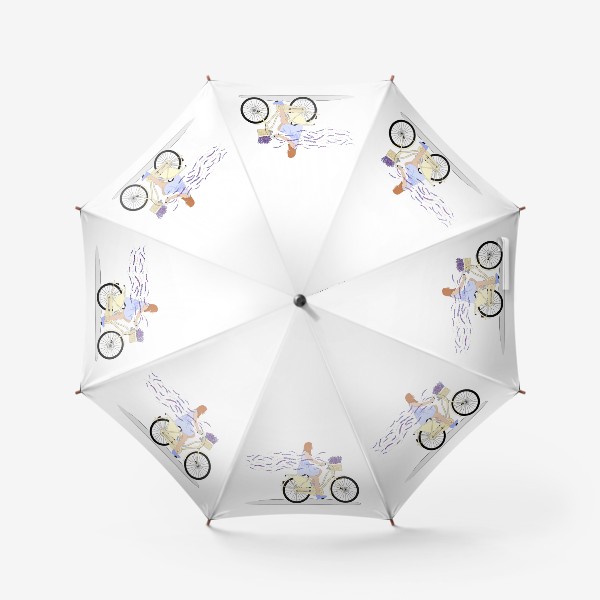 Зонт «Лавандовая девушка на велосипеде»