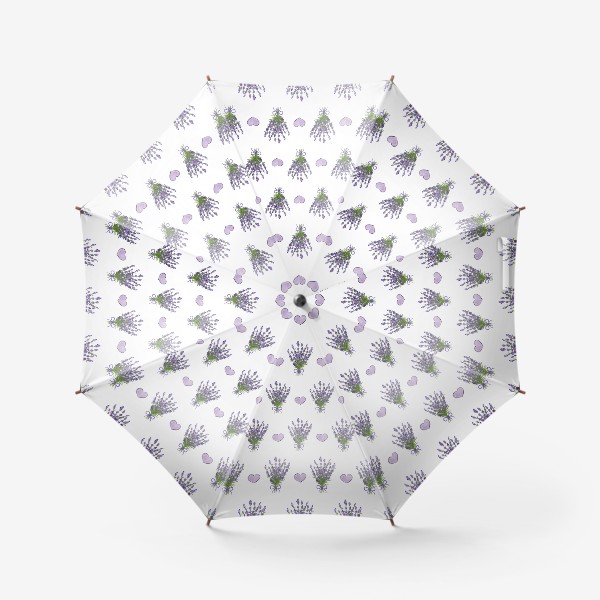 Зонт «Лаванда с сердечками»